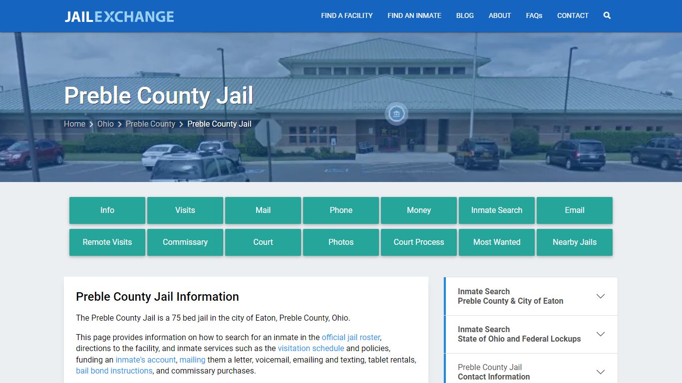 Preble County Jail, OH Inmate Search, Information