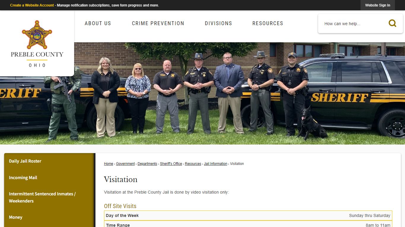Visitation | Preble County, OH